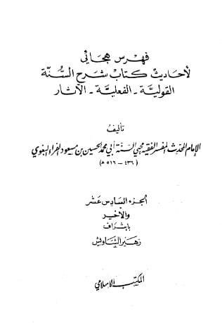 شرح السنة للبغوي (الجزء السادس عشر) الفهارس 